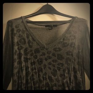 Cheetah print long sleeve blouse